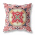 Homeroots 20 in. Geo Tribal Indoor & Outdoor Throw Pillow Pink Peach & Red 411746